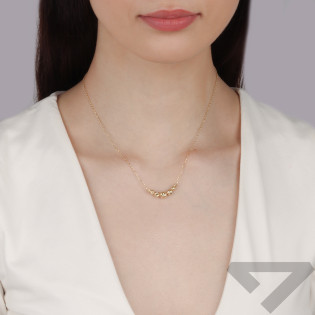 Naszyjnik złoty z grawerowanymi kulkami próba 585