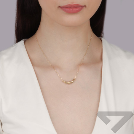 Naszyjnik złoty z grawerowanymi kulkami próba 585