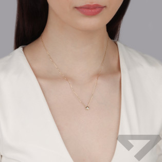 Naszyjnik złoty z białą cyrkonią próba 585