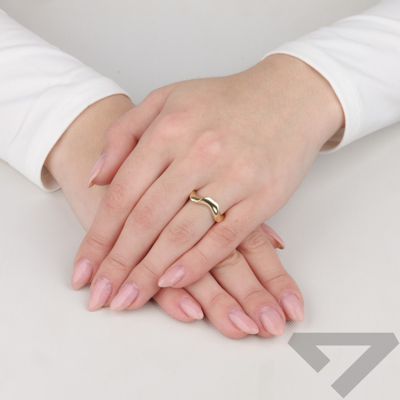 Pierścionek złoty gładka fala próba 375