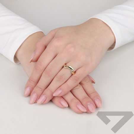 Pierścionek złoty gładka fala próba 375