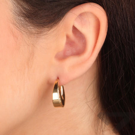 Kolczyki złote owalne blaszki próba 585