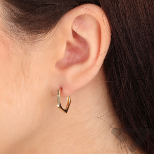 Kolczyki złote kółka pięciokąt próba 585