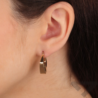 Kolczyki złote blaszki romby próba 585