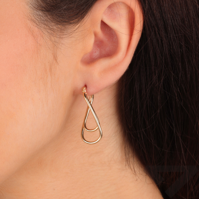 Kolczyki złote ósemki podwójne próba 375