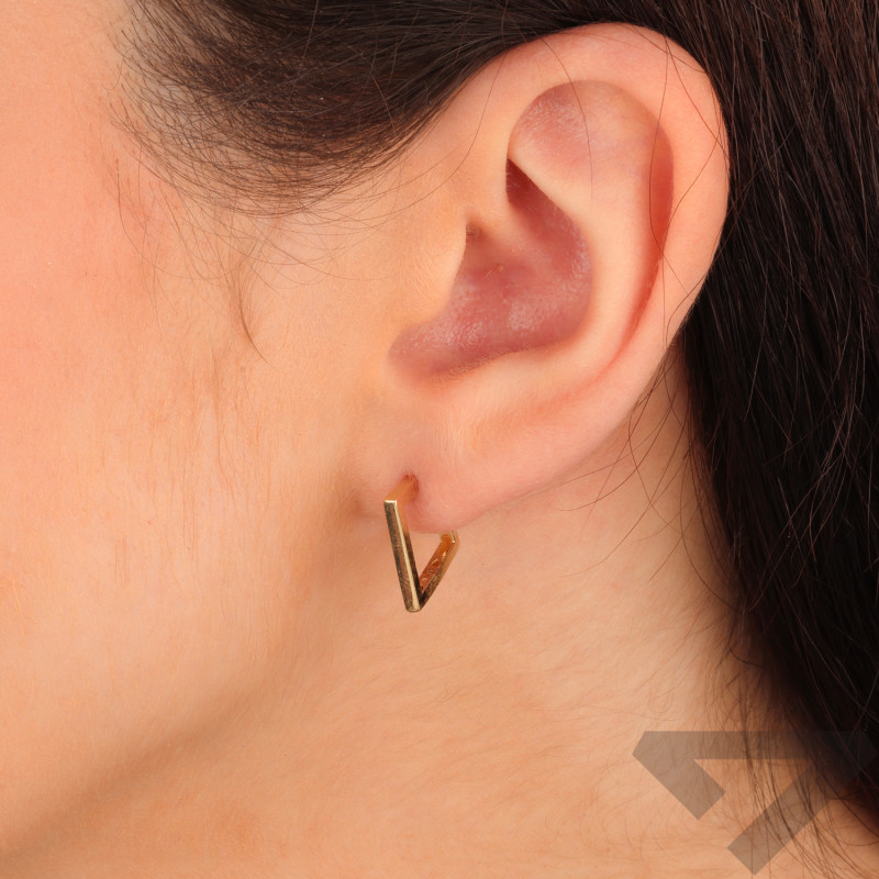 Kolczyki złote trójkątne blaszki próba 585