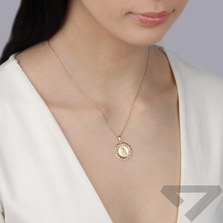 Medalik złoty Częstochowska w ażurowym kole próba 585