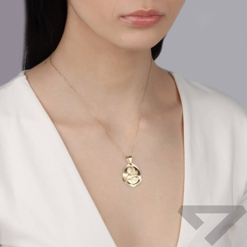 Medalik złoty Częstochowska w kropli próba 585