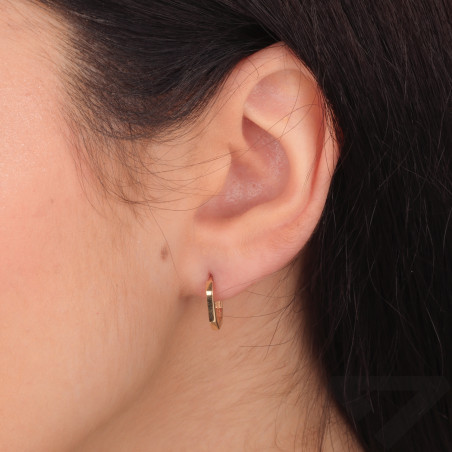 Kolczyki złote kółka sześciokąt próba 375