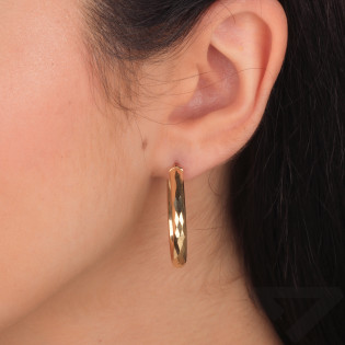 Kolczyki złote kółka kropla taflowana próba 585