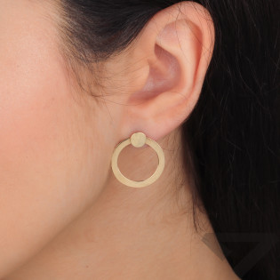 Kolczyki złote koło ramka i kółko próba 585