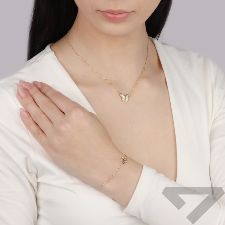 Bransoleta złota z motylkami próba 585