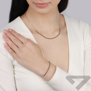 Naszyjnik złoty z pirytami i kulkami próba 585