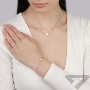 Naszyjnik złoty z koniczynkami próba 585