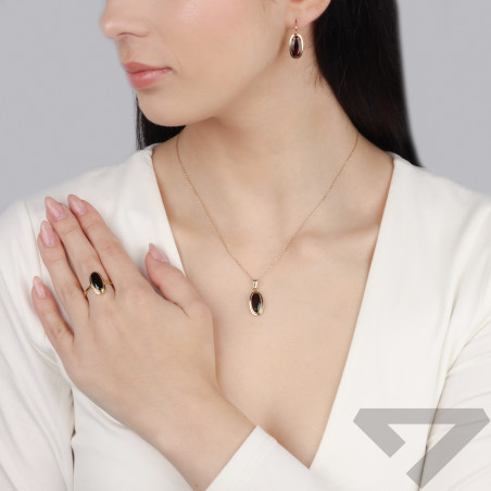 Pierścionek złoty z granatem jubilerskim próba 585