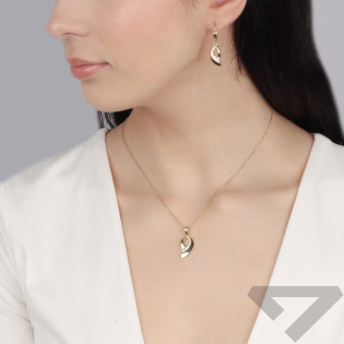 Kolczyki złote łezka z dziurką i cyrkoniami próba 585