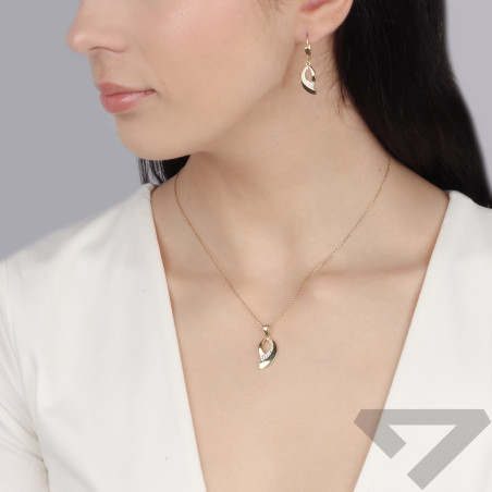 Kolczyki złote łezka z dziurką i cyrkoniami próba 585