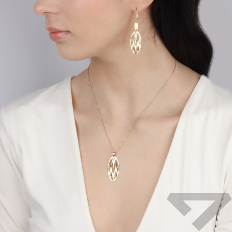 Zawieszka złota ażurowy owal z nacięciami próba 585