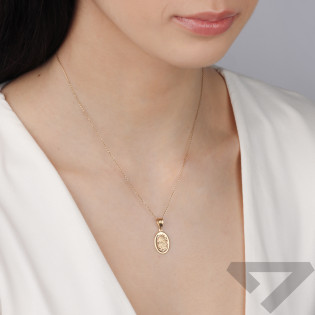 Medalik złoty Częstochowska w owalu próba 585