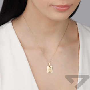 Medalik złoty blaszka z Matką Boską z Dzieciątkiem próba 585