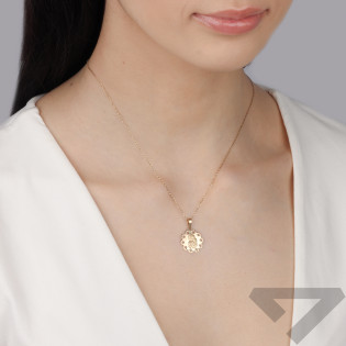 Medalik złoty Częstochowska w ażurowym kole próba 585