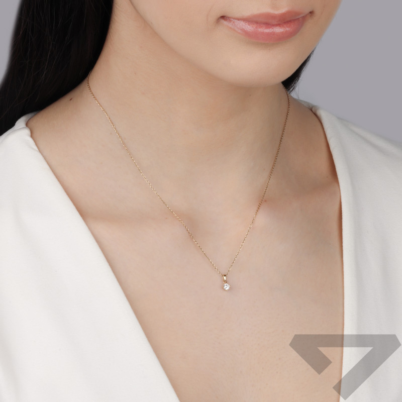 Zawieszka złota z białą cyrkonią próba 585