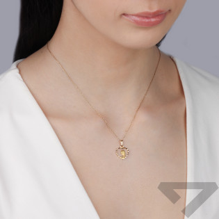 Medalik złoty Matka Boska Modląca w sercu próba 585