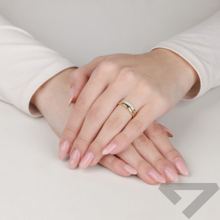 Pierścionek złoty dwie fale próba 375