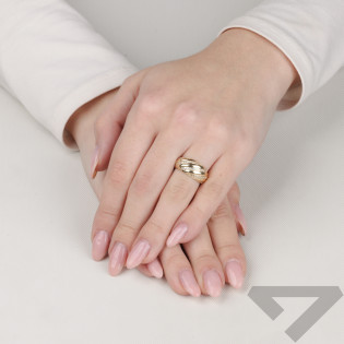 Pierścionek złoty blaszka z cyrkoniami próba 585