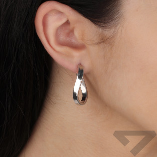 Kolczyki srebrne owalne kwadratowe kółka