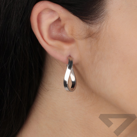 Kolczyki srebrne owalne kwadratowe kółka