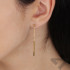 Kolczyki pozłacane wiszące z gładką pałką