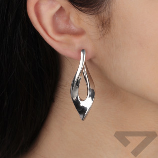 Kolczyki srebrne skręcany owal