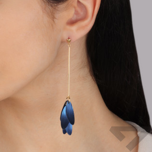 Kolczyki pozłacane tytanowe płatki kwiatów na pałce