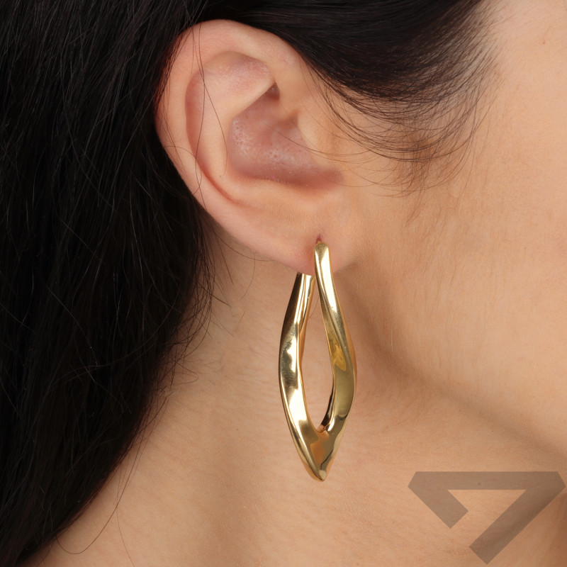 Kolczyki pozłacane skręcony owal