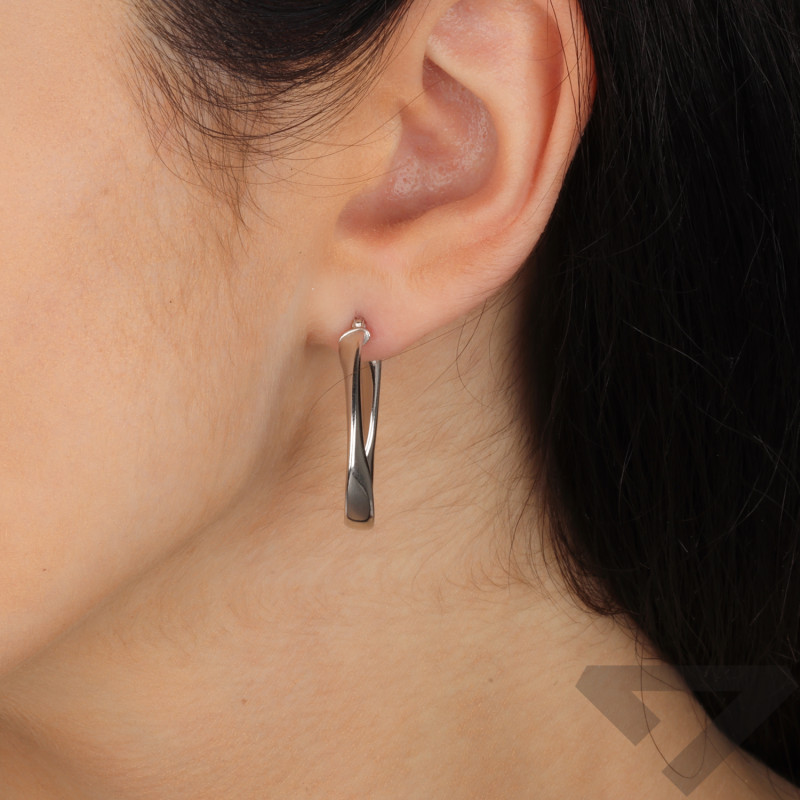 Kolczyki srebrne owalne kółka spłaszczone