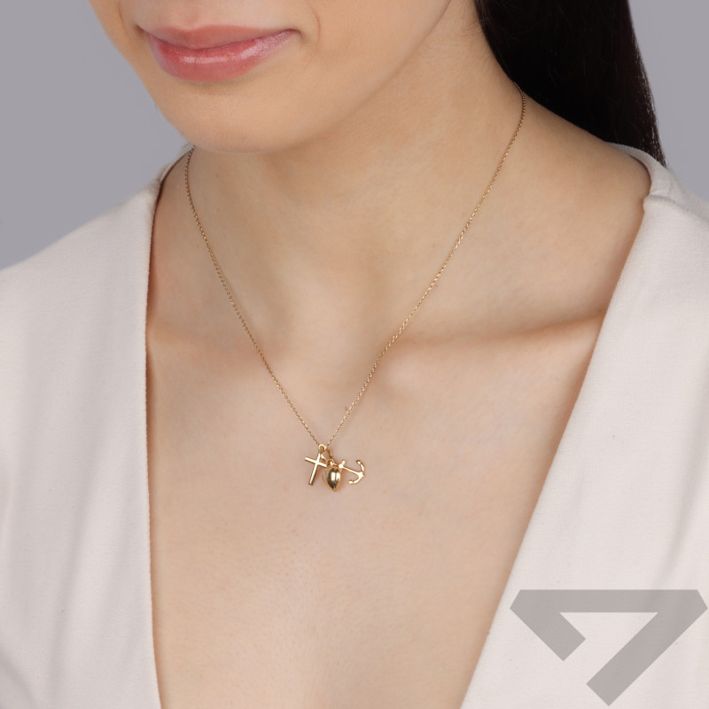 Medalik złoty wiara nadzieja miłość próba 585