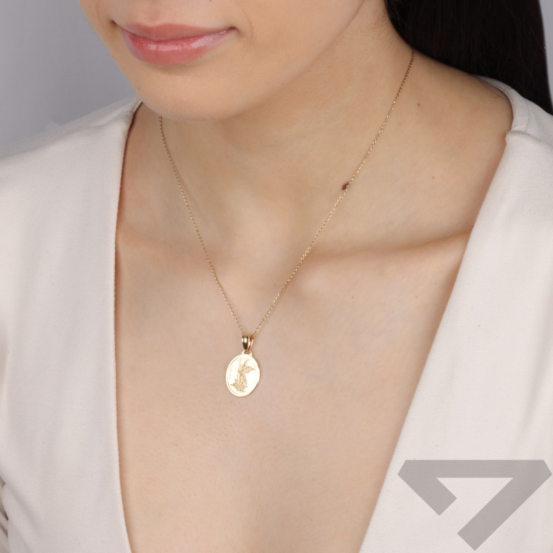 Medalik złoty Archanioł Michał w owalu próba 585