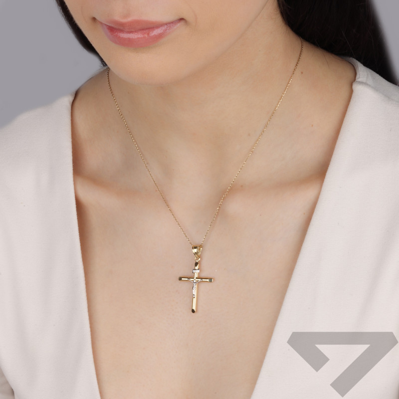 Krzyżyk złoty z wizerunkiem Pana Jezusa próba 585