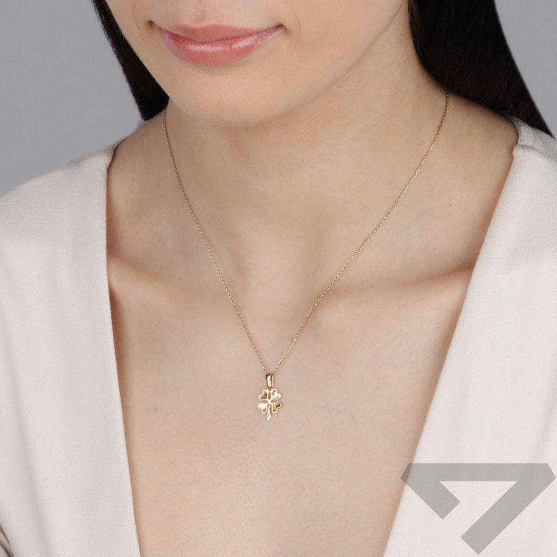 Zawieszka złota koniczyna z serc próba 585