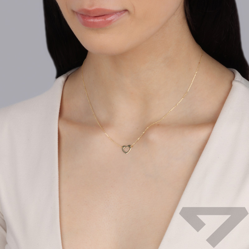 Naszyjnik złoty z sercem próba 585