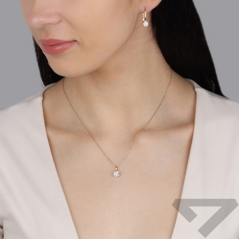 Zawieszka złota z białymi diamentami próba 585