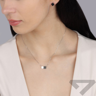 Kolczyki srebrne z kwadratowym onyksem