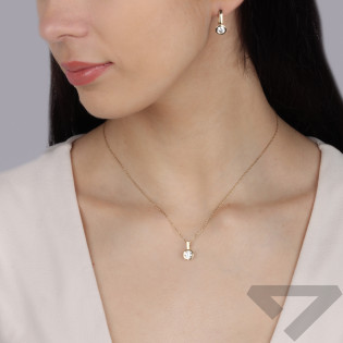 Zawieszka złota z białą cyrkonią próba 585