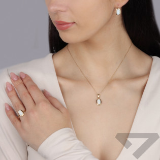 Zawieszka złota z białym opalem próba 585