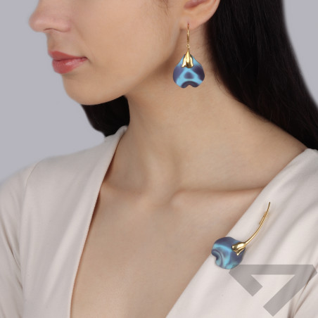 Broszka pozłacana tytanowa kalia