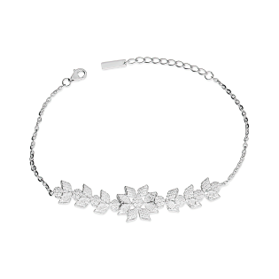 Srebrna Bransoletka Kwiat z Cyrkoniami - JubilerSezam.pl