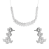 Komplet srebrny kolczyki i naszyjnik romby z białymi cyrkoniami