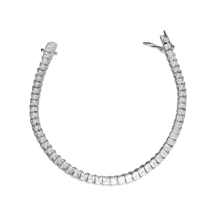 Bransoleta srebrna z kwadratowymi cyrkoniami