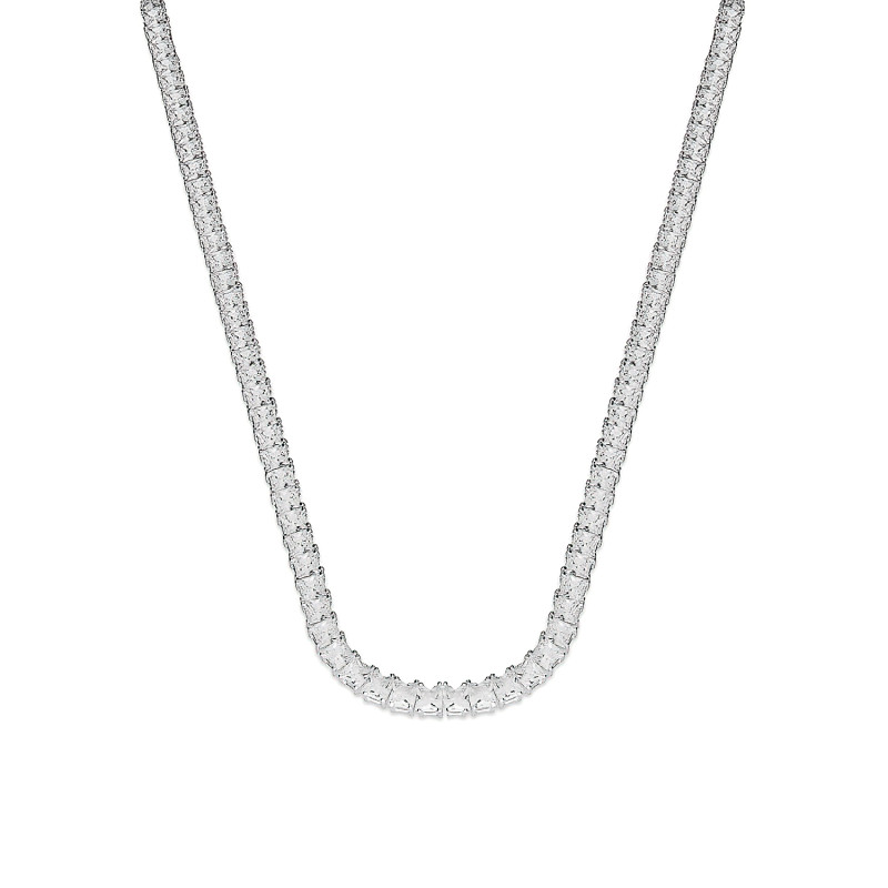 Naszyjnik srebrny z kwadratowymi cyrkoniami